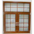 Diseño de rejilla de ventana de madera revestido de color francés (WJ-PCW-1516)